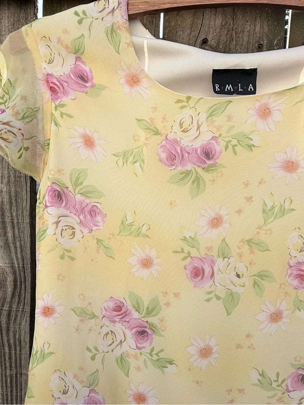 Y2K RMLA Chiffon Floral Tiered Ruffle Cottagecore Dress Sz 16 (XL) Youth